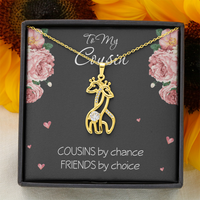 Load image into Gallery viewer, To My Cousin Necklace Cousins By Chance Friends by Choice Cousin Birthday Gift Best Friends Jewelry with Giraffe Pendant
