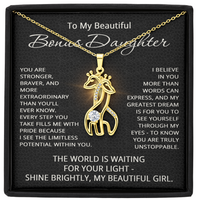 Load image into Gallery viewer, To My Beautiful Bonus Daughter Necklace from Stepmom Stepdad for Christmas Birthday Gift for Stepdaughter Step daughter Step-Daughter
