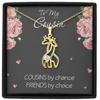 Load image into Gallery viewer, To My Cousin Necklace Cousins By Chance Friends by Choice Cousin Birthday Gift Best Friends Jewelry with Giraffe Pendant
