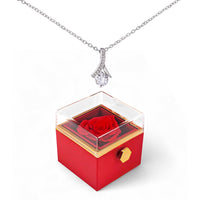 Load image into Gallery viewer, Collar elegante para mamá con tarjeta de dedicatoria en español dentro de empaque de lujo giratorio
