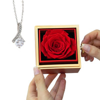 Load image into Gallery viewer, Regalo para mama de cumpleanos - Collar para Mama con Rosa Preservada - Caja de Lujo Giratoria
