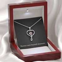 Load image into Gallery viewer, Nurses Care Beyond Measure Nurse Necklace Nurse Christmas Gift Nurse Appreciation Gift Nursing Gift
