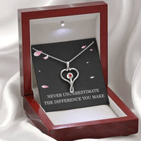 Load image into Gallery viewer, Nurse Necklace Nurse Christmas Gift for Nurse Appreciation Gift HeartScope Necklace for Her Stethoscope Necklace Nursing Team Gift Never Underestimate The Difference You Make
