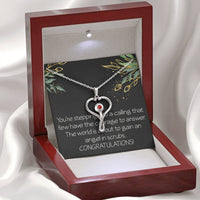 Load image into Gallery viewer, Nurse Graduation Gift Future Nurse Christmas Gift  Stethoscope Necklace The World Is About to Gain an Angel in Scrubs Necklace
