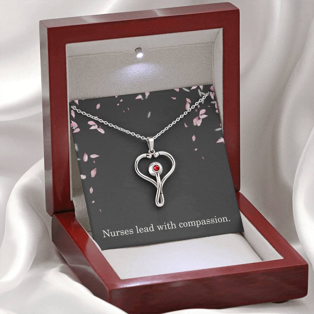 Nurses Lead With Compassion Nurse Necklace Nurse Christmas Gift Nurse Appreciation Gift Nursing Gift