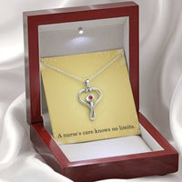Load image into Gallery viewer, Nurse Necklace Nurse Christmas Gift Nurse Appreciation Gift Nursing Gift A Nurse's Care Knows No Limits
