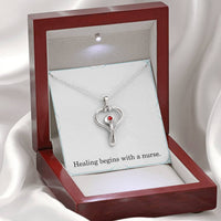 Load image into Gallery viewer, Healing Begins With A Nurse Nurse Necklace Nurse Christmas Gift Nurse Appreciation Gift Nursing Gift
