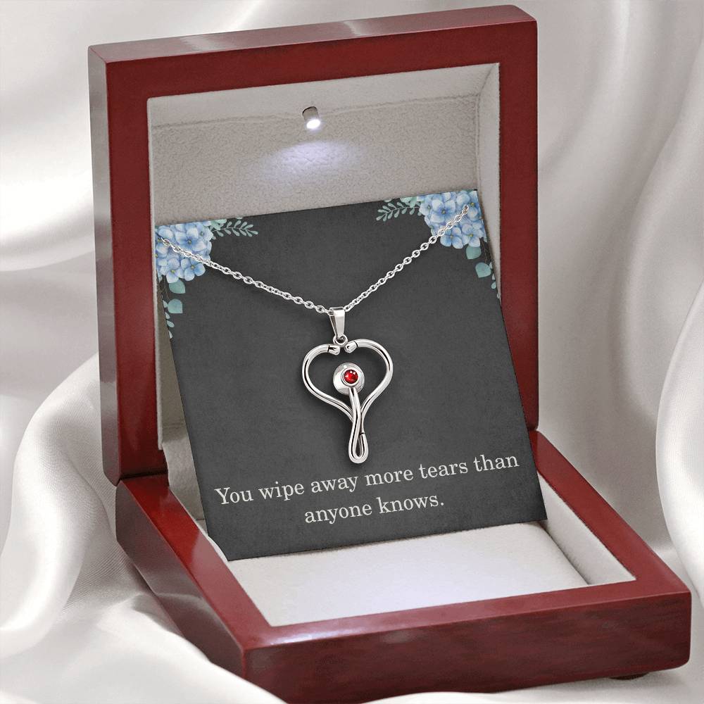 Nurse Necklace Nurse Christmas Gift Nurse Appreciation Gift Nursing Gift You Wipe Away More Tears Than Anyone Knows