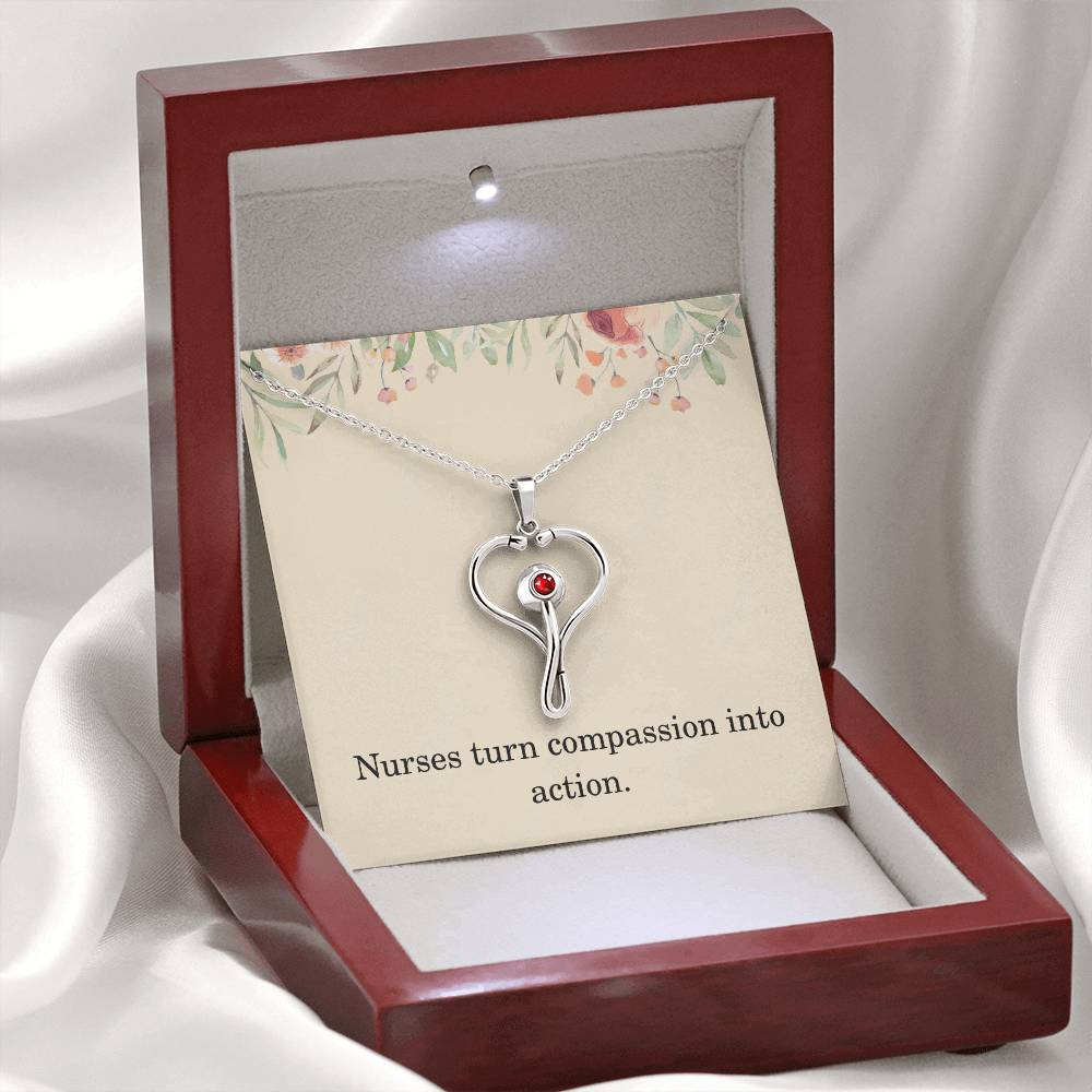 Nurse Necklace Nurse Christmas Gift Nurse Appreciation Gift Nursing Gift Nurses Turn Compassion Into Action