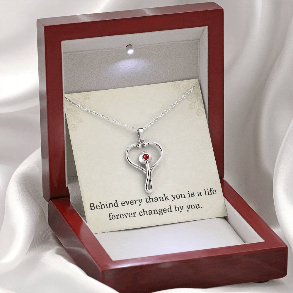 Nurse Necklace Nurse Christmas Gift Nurse Appreciation Gift Nursing Gift Behind Every Thank You Is A Life Forever Changed By You