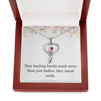 Load image into Gallery viewer, Nurse Necklace Gift for Christmas "Your Healing Hands Touch More Than Just Bodies"
