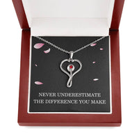 Load image into Gallery viewer, Nurse Necklace Nurse Christmas Gift for Nurse Appreciation Gift HeartScope Necklace for Her Stethoscope Necklace Nursing Team Gift Never Underestimate The Difference You Make

