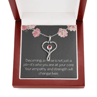 Load image into Gallery viewer, Future Nurse Christmas Gift HeartScope Necklace for Her Stethoscope Necklace Nursing School Graduation Becoming a Nurse Is Who You
