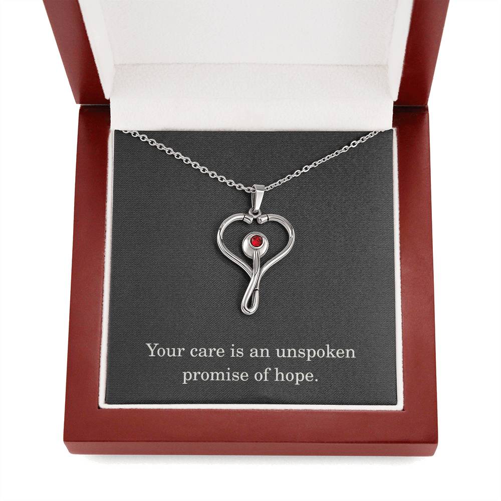 Nurse Necklace Nurse Christmas Gift Nurse Appreciation Gift Nursing Gift Your Care Is An Unspoken Promise Of Hope