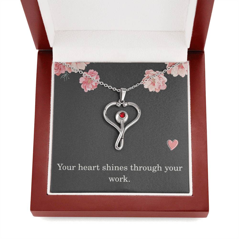 Nurse Necklace Nurse Christmas Gift Nurse Appreciation Gift Nursing Gift Your Heart Shines Through Your Work