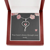 Load image into Gallery viewer, Nurse Necklace Nurse Christmas Gift Nurse Appreciation Gift Nursing Gift Your Heart Shines Through Your Work
