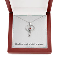 Load image into Gallery viewer, Healing Begins With A Nurse Nurse Necklace Nurse Christmas Gift Nurse Appreciation Gift Nursing Gift
