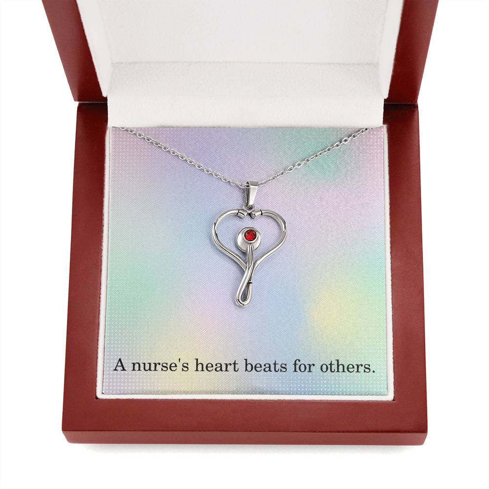 Nurse Necklace Nurse Christmas Gift Nurse Appreciation Gift Nursing Gift A Nurse's Heart Beats For Others