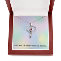 Load image into Gallery viewer, Nurse Necklace Nurse Christmas Gift Nurse Appreciation Gift Nursing Gift A Nurse's Heart Beats For Others
