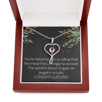 Load image into Gallery viewer, Nurse Graduation Gift Future Nurse Christmas Gift  Stethoscope Necklace The World Is About to Gain an Angel in Scrubs Necklace
