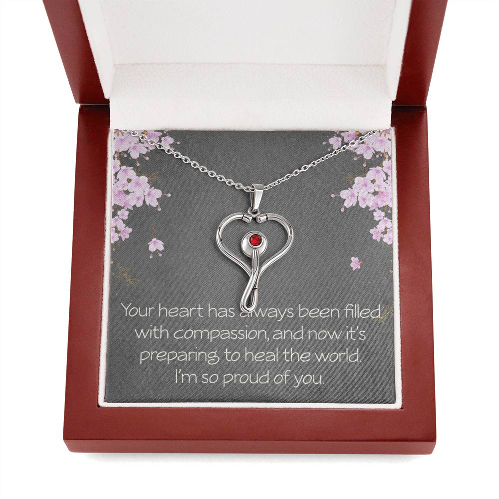 Stethoscope Necklace HeartScope Necklace Nursing School Graduation Gift Medical School Graduate Future Nurse Future Doctor Christmas Gift