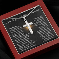 Load image into Gallery viewer, Psalm 23 Cross Necklace, "The Lord Is My Shepherd" - Christian Gift for Women
