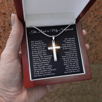 Load image into Gallery viewer, Psalm 23 Cross Necklace, "The Lord Is My Shepherd" - Christian Gift for Women
