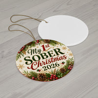 Load image into Gallery viewer, My 1st Sober Christmas 2026 Ornament - Sobriety Gift for Men, Ceramic Ornament
