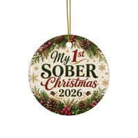 Load image into Gallery viewer, My 1st Sober Christmas 2026 Ornament - Sobriety Gift for Men, Ceramic Ornament
