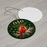 Load image into Gallery viewer, Dad Memorial Christmas Ornament with Cardinal and Pine, Griefing Your Dad
