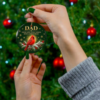 Load image into Gallery viewer, Dad Memorial Christmas Ornament with Cardinal and Pine, Griefing Your Dad
