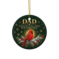 Load image into Gallery viewer, Dad Memorial Christmas Ornament with Cardinal and Pine, Griefing Your Dad

