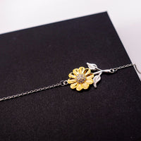Load image into Gallery viewer, Mothers Day Jewelry for Daughter, Mothers Day Gifts for Sister, Mothers Day Gifts for Friends, Sunflower Bracelet Sterling Silver – view 2
