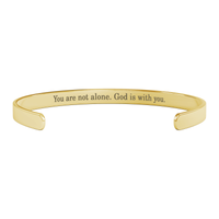 Load image into Gallery viewer, Romans 8:28 Gold Cuff Bracelet – All Things Work Together for Good
