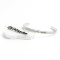 Load image into Gallery viewer, You Are Enough Cuff Bracelet - Motivational Bangle, Encouragement Gift for Her
