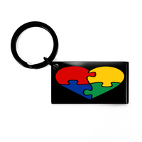 Load image into Gallery viewer, Autism Heart And Puzzle Keychain – front view
