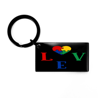 Load image into Gallery viewer, Autism Love Arrow Puzzle Keychain – front view

