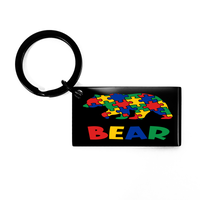 Load image into Gallery viewer, Autism Papa Bear Keychain – front view
