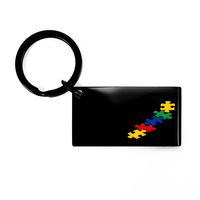 Load image into Gallery viewer, Heart With Autism Puzzle Keychain – front view
