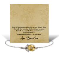 Load image into Gallery viewer, Mothers Day Bracelet from Son, Mothers Day Gifts from Son, Mom Sunflower Bracelet Sterling Silver – front view
