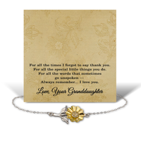 Load image into Gallery viewer, Mothers Day Gifts for Grandma, Grandma Bracelet fom Granddaughter, Grandmother Sunflower Bracelet Sterling Silver – front view
