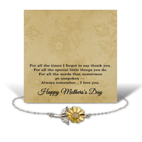 Load image into Gallery viewer, Mothers Day Jewelry for Daughter, Mothers Day Gifts for Sister, Mothers Day Gifts for Friends, Sunflower Bracelet Sterling Silver – front view
