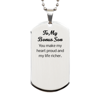 Load image into Gallery viewer, Bonus Son Dog Tag - You make my heart proud and my life richer – front view
