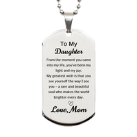 Load image into Gallery viewer, Daughter Dog Tag Necklace from Mom – front view
