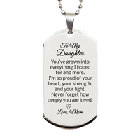 Load image into Gallery viewer, Daughter Dog Tags from Mom – front view
