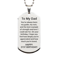 Load image into Gallery viewer, 31st Birthday Gifts for Dad - 31st Birthday Dog Tag Necklace for Dad - Stainless Steel – front view
