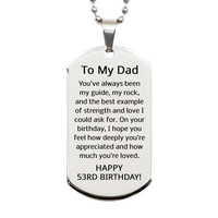 Load image into Gallery viewer, 53rd Birthday Gifts for Dad - 53rd Birthday Dog Tag Necklace for Dad - Stainless Steel – front view
