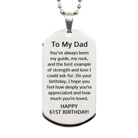 Load image into Gallery viewer, 61st Birthday Gifts for Dad - 61st Birthday Dog Tag Necklace for Dad - Stainless Steel – front view
