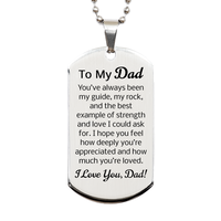 Load image into Gallery viewer, To My Dad Dog Tag - Dad Christmas Gifts from Son Daughter - Stainless Steel – front view
