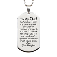 Load image into Gallery viewer, To My Dad Dog Tag Necklace from Daughter - Dad Christmas Gift from Daughter - Stainless Steel – front view
